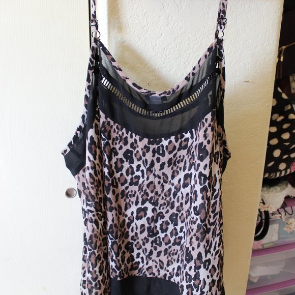 TORRID LEOPARD CHIFFON LADDER TRIM CAMI - Picture 4 of 4